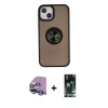 MARSİLYAN™- iPhone 13 Kılıf Yörünge Çizgi - Şeffaf 360 Full Body Arka Koruyucu + Raze Metal Kamera Lens - MI