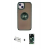 MARSİLYAN™- iPhone 13 Kılıf Yörünge Çizgi - Şeffaf 360 Full Body Arka Koruyucu + Rainbow Kamera Lens Koruma Cam - MR
