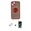 MARSİLYAN™- iPhone 13 Kılıf Yörünge Çizgi - Şeffaf 360 Full Body Arka Koruyucu + Renkli Kamera Lens Koruma Cam - PE