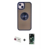 MARSİLYAN™- iPhone 13 Kılıf Yörünge Çizgi - Şeffaf 360 Full Body Arka Koruyucu + Rainbow Kamera Lens Koruma Cam - KI