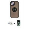 MARSİLYAN™- iPhone 13 Kılıf Yörünge Çizgi - Şeffaf 360 Full Body Arka Koruyucu + Rainbow Kamera Lens Koruma Cam - MI