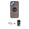 MARSİLYAN™- iPhone 13 Kılıf Yörünge Çizgi - Şeffaf 360 Full Body Arka Koruyucu + Rainbow Kamera Lens Koruma Cam - REGD