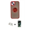 MARSİLYAN™- iPhone 13 Kılıf Yörünge Çizgi - Şeffaf 360 Full Body Arka Koruyucu + Rainbow Kamera Lens Koruma Cam - REGD