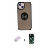 MARSİLYAN™- iPhone 13 Kılıf Yörünge Çizgi - Şeffaf 360 Full Body Arka Koruyucu + Renkli Kamera Lens Koruma Cam - SI