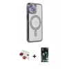MARSİLYAN™- iPhone 13 Kılıf Zirve Doku Prime - Şeffaf 360 Full Body Arka Koruyucu + Pers Alüminyum Kamera Lens - KI