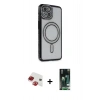 MARSİLYAN™- iPhone 13 Kılıf Zirve Doku Prime - Şeffaf 360 Full Body Arka Koruyucu + Pers Alüminyum Kamera Lens - KI
