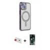 MARSİLYAN™- iPhone 13 Kılıf Zirve Doku Prime - Şeffaf 360 Full Body Arka Koruyucu + Rainbow Kamera Lens Koruma Cam - KI