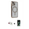 MARSİLYAN™- iPhone 13 Kılıf Zirve Doku Prime - Şeffaf 360 Full Body Arka Koruyucu + Rainbow Kamera Lens Koruma Cam - KI