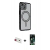 MARSİLYAN™- iPhone 13 Kılıf Zirve Doku Prime - Şeffaf 360 Full Body Arka Koruyucu + Rainbow Kamera Lens Koruma Cam - KI