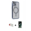MARSİLYAN™- iPhone 13 Kılıf Zirve Doku Prime - Şeffaf 360 Full Body Arka Koruyucu + Rainbow Kamera Lens Koruma Cam - KI