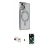 MARSİLYAN™- iPhone 13 Kılıf Zirve Doku Prime - Şeffaf 360 Full Body Arka Koruyucu + Rainbow Kamera Lens Koruma Cam - KI