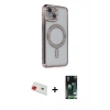 MARSİLYAN™- iPhone 13 Kılıf Zirve Doku Prime - Şeffaf 360 Full Body Arka Koruyucu + Rainbow Kamera Lens Koruma Cam - KI