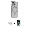 MARSİLYAN™- iPhone 13 Kılıf Zirve Doku Prime - Şeffaf 360 Full Body Arka Koruyucu + Rainbow Kamera Lens Koruma Cam - MR