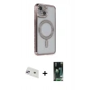 MARSİLYAN™- iPhone 13 Kılıf Zirve Doku Prime - Şeffaf 360 Full Body Arka Koruyucu + Rainbow Kamera Lens Koruma Cam - MR