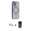 MARSİLYAN™- iPhone 13 Kılıf Zirve Doku Prime - Şeffaf 360 Full Body Arka Koruyucu + Rainbow Kamera Lens Koruma Cam - MR