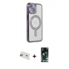 MARSİLYAN™- iPhone 13 Kılıf Zirve Doku Prime - Şeffaf 360 Full Body Arka Koruyucu + Rainbow Kamera Lens Koruma Cam - MR