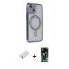 MARSİLYAN™- iPhone 13 Kılıf Zirve Doku Prime - Şeffaf 360 Full Body Arka Koruyucu + Renkli Kamera Lens Koruma Cam - PE