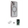 MARSİLYAN™- iPhone 13 Kılıf Zirve Doku Prime - Şeffaf 360 Full Body Arka Koruyucu + Renkli Kamera Lens Koruma Cam - PE