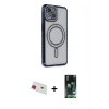 MARSİLYAN™- iPhone 13 Kılıf Zirve Doku Prime - Şeffaf 360 Full Body Arka Koruyucu + Rainbow Kamera Lens Koruma Cam - KI