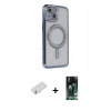 MARSİLYAN™- iPhone 13 Kılıf Zirve Doku Prime - Şeffaf 360 Full Body Arka Koruyucu + Renkli Kamera Lens Koruma Cam - YL