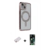 MARSİLYAN™- iPhone 13 Kılıf Zirve Doku Prime - Şeffaf 360 Full Body Arka Koruyucu + Renkli Kamera Lens Koruma Cam - YL