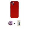 MARSİLYAN™- iPhone 13 Mini Kılıf Ahenk Serisi - Siyah 6D Mat Seramik Hayalet Nano Ekran Koruyucu + Raze Metal Kamera Lens - KI