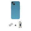 MARSİLYAN™- iPhone 13 Mini Kılıf Ahenk Serisi - Siyah Bilvis Hayalet Cam Ekran Koruyucu + Renkli Kamera Lens Koruma Cam - SI