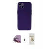 MARSİLYAN™- iPhone 13 Mini Kılıf Ahenk Serisi - Siyah Mat Seramik Nano Ekran Koruyucu + Raze Metal Kamera Lens - KI
