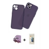 MARSİLYAN™- iPhone 13 Mini Kılıf Atlas Minimal Prime - Siyah 6D Mat Seramik Hayalet Nano Ekran Koruyucu + Raze Metal Kamera Lens - KI