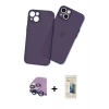 MARSİLYAN™- iPhone 13 Mini Kılıf Atlas Minimal Prime - Siyah 6D Mat Seramik Hayalet Nano Ekran Koruyucu + Raze Metal Kamera Lens - MI