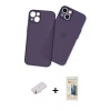 MARSİLYAN™- iPhone 13 Mini Kılıf Atlas Minimal Prime - Siyah 6D Mat Seramik Hayalet Nano Ekran Koruyucu + Renkli Kamera Lens Koruma Cam - YL