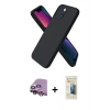 MARSİLYAN™- iPhone 13 Mini Kılıf Kozmos Yansıma Özel Seri - Siyah 6D Mat Seramik Hayalet Nano Ekran Koruyucu + Raze Metal Kamera Lens - PE