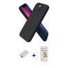 MARSİLYAN™- iPhone 13 Mini Kılıf Kozmos Yansıma Özel Seri - Siyah Mat Seramik Nano Ekran Koruyucu + Renkli Kamera Lens Koruma Cam - SI