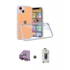 MARSİLYAN™- iPhone 13 Mini Kılıf Nova Asil Özel Seri - Siyah Bilvis Hayalet Cam Ekran Koruyucu + Raze Metal Kamera Lens - PE
