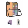 MARSİLYAN™- iPhone 13 Mini Kılıf Nova Asil Özel Seri - Siyah Bilvis Hayalet Cam Ekran Koruyucu + Raze Metal Kamera Lens - MI