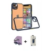 MARSİLYAN™- iPhone 13 Mini Kılıf Nova Asil Özel Seri - Siyah Bilvis Hayalet Cam Ekran Koruyucu + Raze Metal Kamera Lens - MI