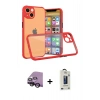 MARSİLYAN™- iPhone 13 Mini Kılıf Nova Asil Özel Seri - Siyah Bilvis Hayalet Cam Ekran Koruyucu + Raze Metal Kamera Lens - SH