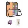 MARSİLYAN™- iPhone 13 Mini Kılıf Nova Asil Özel Seri - Siyah Mat Seramik Nano Ekran Koruyucu + Raze Metal Kamera Lens - KI