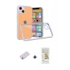 MARSİLYAN™- iPhone 13 Mini Kılıf Nova Asil Özel Seri - Siyah Mat Seramik Nano Ekran Koruyucu + Sarı Renkli Kamera Lens Koruma Cam