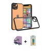 MARSİLYAN™- iPhone 13 Mini Kılıf Nova Asil Özel Seri - Siyah Polymer Nano Ekran Koruyucu + Raze Metal Kamera Lens - MI