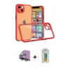 MARSİLYAN™- iPhone 13 Mini Kılıf Nova Asil Özel Seri - Siyah Polymer Nano Ekran Koruyucu + Yeşil Raze Metal Kamera Lens