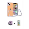MARSİLYAN™- iPhone 13 Mini Kılıf Nova Asil Özel Seri - Siyah Polymer Nano Ekran Koruyucu + Yeşil Raze Metal Kamera Lens