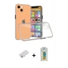 MARSİLYAN™- iPhone 13 Mini Kılıf Nova Asil Özel Seri - Siyah Polymer Nano Ekran Koruyucu + Yeşil Renkli Kamera Lens Koruma Cam