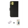 MARSİLYAN™- iPhone 13 Mini Kılıf Siluet Işık Serisi - Siyah 6D Mat Seramik Hayalet Nano Ekran Koruyucu + Renkli Kamera Lens Koruma Cam - PE