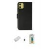 MARSİLYAN™- iPhone 13 Mini Kılıf Siluet Işık Serisi - Siyah Polymer Nano Ekran Koruyucu + Renkli Kamera Lens Koruma Cam - PE