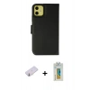 MARSİLYAN™- iPhone 13 Mini Kılıf Siluet Işık Serisi - Siyah Polymer Nano Ekran Koruyucu + Renkli Kamera Lens Koruma Cam - SI
