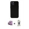 MARSİLYAN™- iPhone 13 Mini Kılıf Yadigar Yansıma Serisi - Siyah Bilvis Hayalet Cam Ekran Koruyucu + Raze Metal Kamera Lens - PE