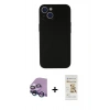 MARSİLYAN™- iPhone 13 Mini Kılıf Yadigar Yansıma Serisi - Siyah Mat Seramik Nano Ekran Koruyucu + Raze Metal Kamera Lens - MI