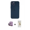 MARSİLYAN™- iPhone 13 Mini Kılıf Yadigar Yansıma Serisi - Siyah Mat Seramik Nano Ekran Koruyucu + Pembe Raze Metal Kamera Lens