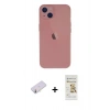 MARSİLYAN™- iPhone 13 Mini Kılıf Yadigar Yansıma Serisi - Siyah Mat Seramik Nano Ekran Koruyucu + Renkli Kamera Lens Koruma Cam - SI